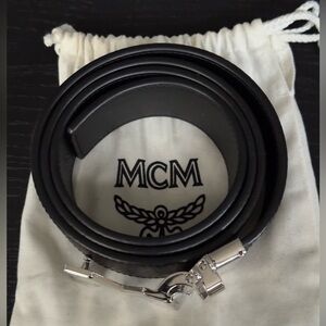 MCM black Claus M Reversible Belt 1.75" In Visetos